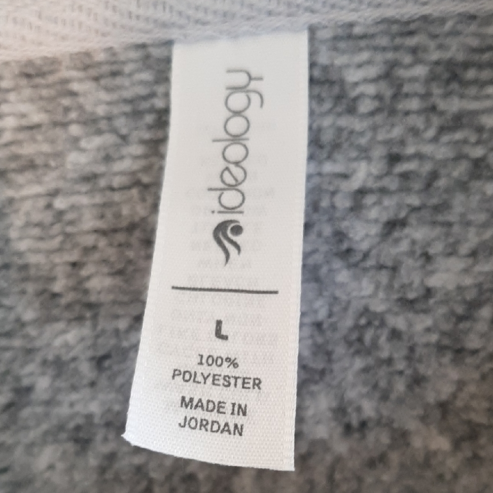 Idealogy White, Dark And Light Grays Cowl Neck Shirt Fleece Lined Women's Sz L - Picture 2 of 14